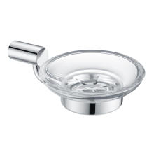 Glass Dish Soap Holder Brass Chrome Bathroom Series